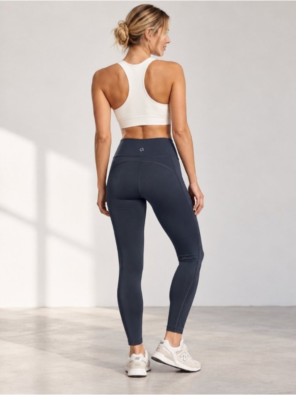 GapFit Sculpt Compression Womens Large Blue Gray High Rise Leggings Yoga Workout